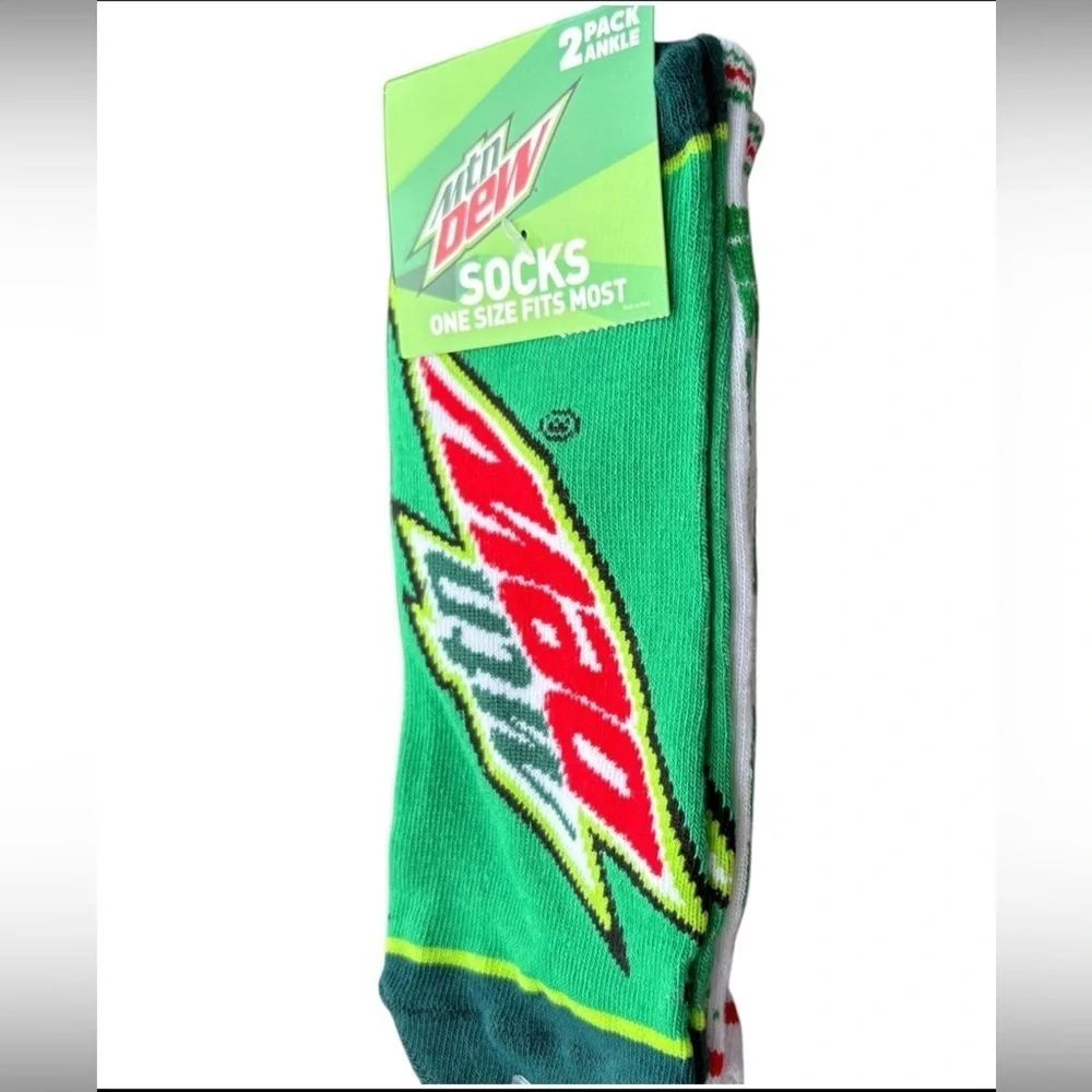 3/$25 Mountain Dew Soda Pack of 2 Ankle Socks